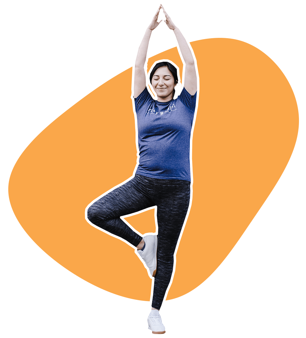 Woman Stretches And Does Pilates Move