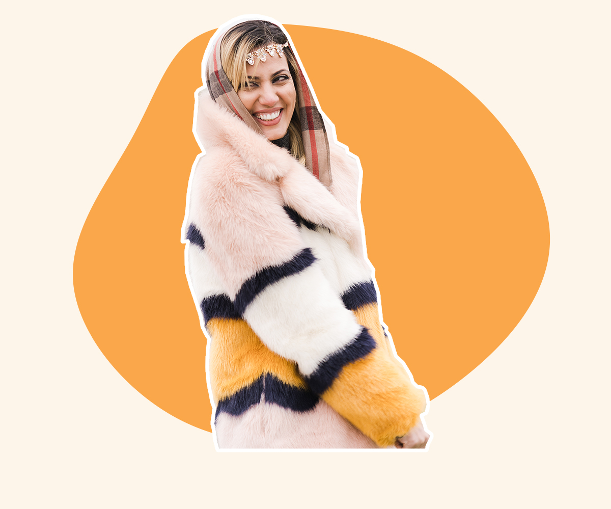 Muslim Woman Models In A Puffy Coat