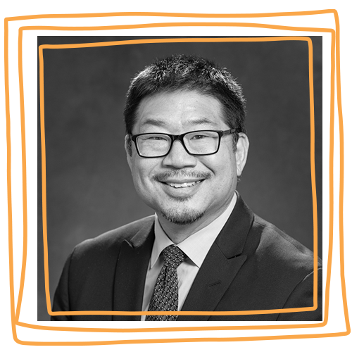 John Kim in a frame illustration