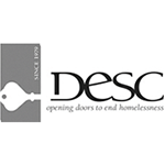 DESC logo with tagline, "opening doors to end homelessness" below
