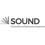Sound logo with tagline, "The forefront of behavioral healthcare" below